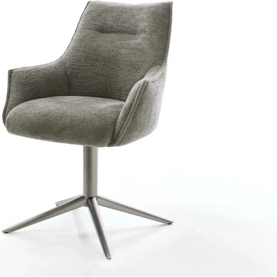 Delife Alja-Flex s područkami bouclé měkký tmavě béžová křížová podnož grafit taštičkové pružiny