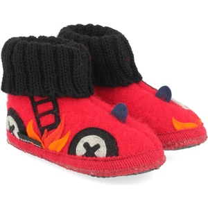 Haflinger Детски пантофи Haflinger Kid's Hüttenschuh Feuerwehr Slippers - Brick Red - размер 32 (EU) (702-6031-0120)