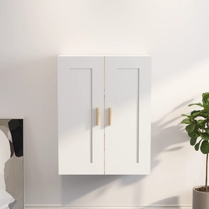 vidaXL Стенен шкаф, бял, 69, 5x32, 5x90 см, инженерно дърво (812294)