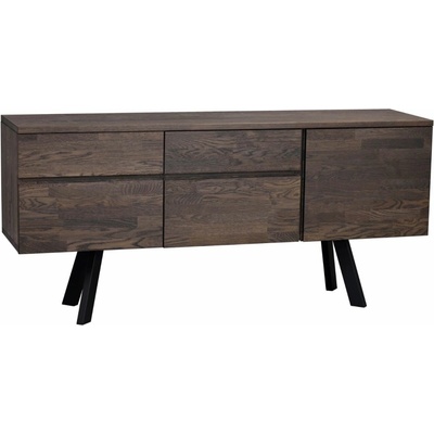 Rowico Tmavě hnědá dubová komoda Fred 170 x 42 cm