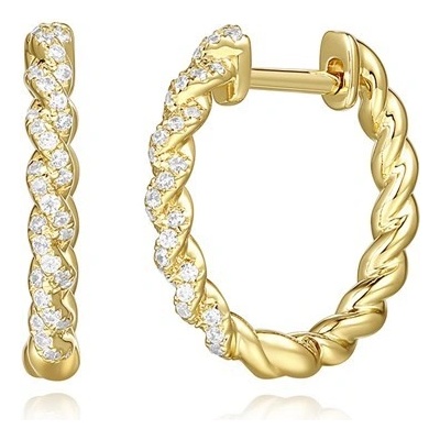 Aurino zlaté náušnice se zirkony E26404QCZZ4Y-1