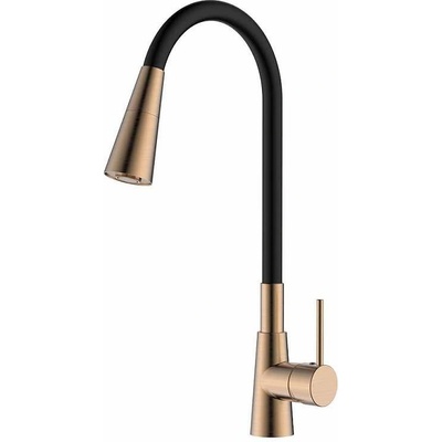 Inter Ceramic Стоящ смесител за кухня, Inter Ceramic, 7242074BRG, със силиконов чучур с две функции (7242074BRG)