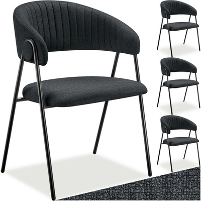 Tectake 405515 bedano tkaná látka černá 4 ks