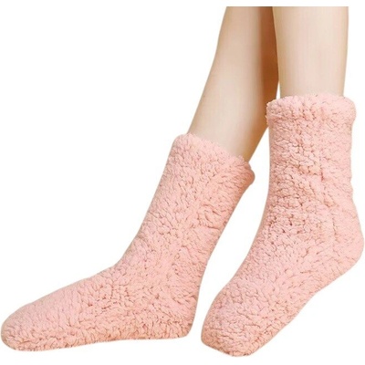 Дамски пухкави чорапи в розов цвят