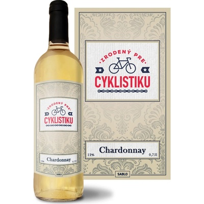 Sablio Zrodený pre cyklistiku Chardonnay biele suché víno 12 % 0,75 l (čistá fľaša)