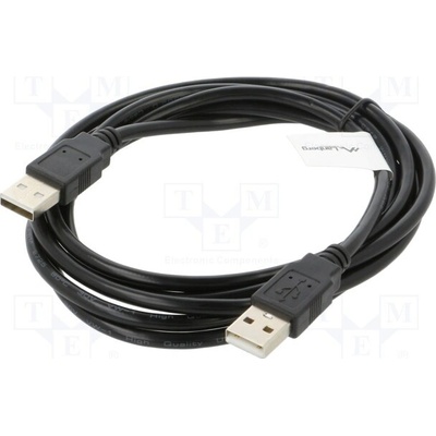 Lanberg CA-USBA-20CU-0018-BK USB 2.0, USB A vidlice, z obou stran, niklovaný, 1,8m