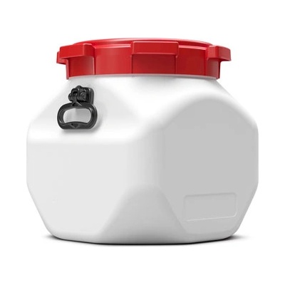 BasicNature Бъчва с широко гърло, квадратна, бяла 40 л (077700)