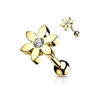 Šperky4U cartilage piercing do ucha kytička CP1078-GD