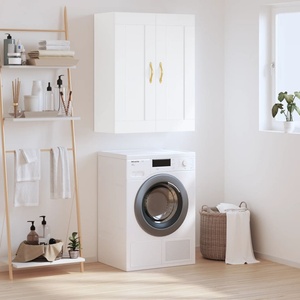vidaXL Стенен шкаф бял 69, 5x34x90 см инженерно дърво (835010)