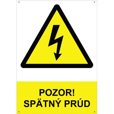 PHT a.s. Tabuľka Pozor spätný prúd
