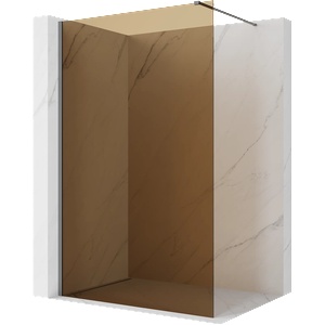 Mexen Kioto Душ преграда Walk-in 70 x 200 см, кафяво стъкло 8 мм, gun metal - 800-070-101-95-32 (800-070-101-95-32)