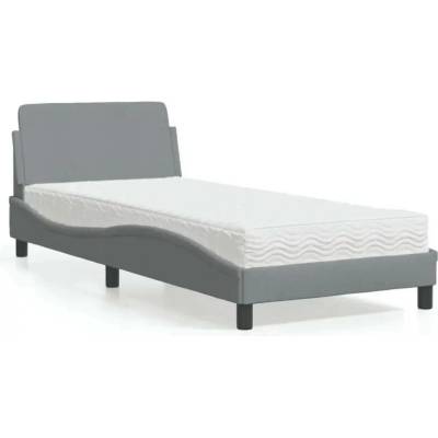 vidaXL 11461.3208324 Postel s matrací Dover světle šedá textil