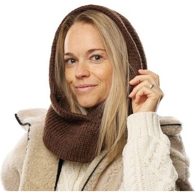 Vlnka Pletená kapuce s ovčí vlnou Merino Skandor hnědá