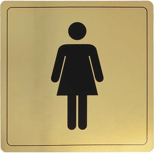 AMIG УКАЗАТЕЛНА ТАБЕЛА АЛУМИНИЙ wc ЖЕНИ ЗЛАТНА (8273)