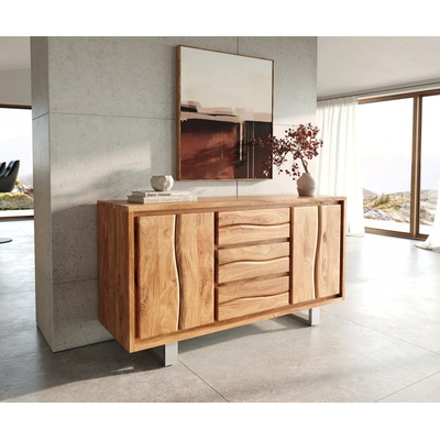 Delife Live Edge 147 cm 3 zásuvky 2 dvířka