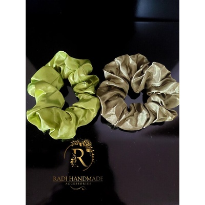 Radi handmade Зелени скрънчита в маслинено зелено и светло къри (676)