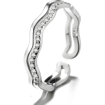 Majya Stříbrný nastavitelný vlnkový prsten DESI 10032
