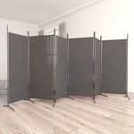 vidaXL Параван за стая, 6 панела, антрацит, 520x180 cм, текстил (350272)