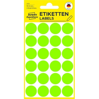 Avery Zweckform 3174 Samolepící kolečka 18 mm 96 ks neonově zelené