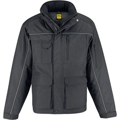 B&C Jacket Shelter Pro Pánska pracovná bunda JUC41 Dark Grey Solid