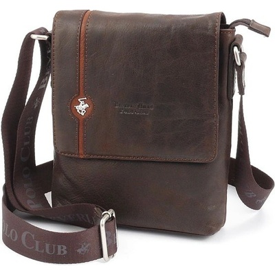 Beverly Hills Polo Club taška crossbody kožená BHPC Explore M hnedá 2 L