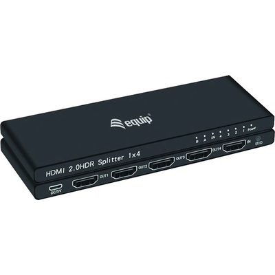 Equip HDMI видео сплитер - 332717 (4 порта, HDMI2.0, 3D, 4K/60Hz, HDR/HDCP Ready, черен) (332717)