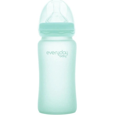 Everyday Baby fľaša sklo chránená pred rozbitím mint green 240 ml