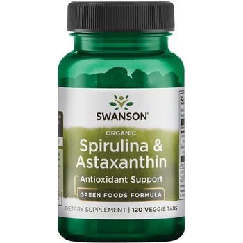 Swanson Organic Spirulina & Astaxanthin, 120 таблетки, Swanson (SWR072)