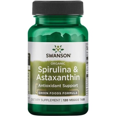 Swanson Organic Spirulina & Astaxanthin, 120 таблетки, Swanson (SWR072)