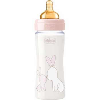 Chicco fľaša dojčenská sklo Original Touch latex dievča V000929 240ml