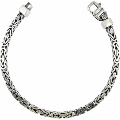INFINITYSILVER Strieborný náramok kráľovský štvorhraný oxi SB21232921