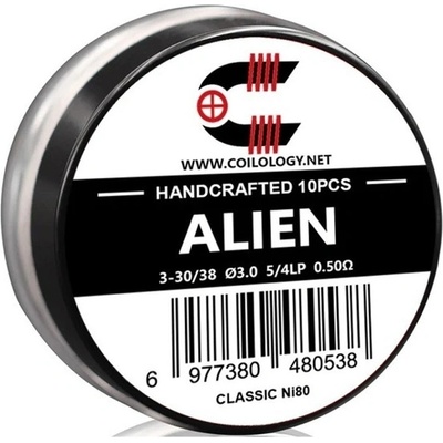 Coilology Handcrafted Alien Ni80 3-30/38 3mm 5/4LP 0.50ohm 10pcs