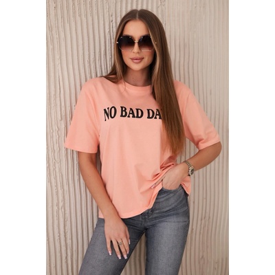Fashionweek Tričko bavlněné s potiskom No Bad Days K9811 Béžová