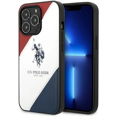 U. S. Polo Assn Кейс US Polo USHCP14LPSO3 за iPhone 14 Pro 6.1"", бял, Tricolor Embossed (USP000126-0)