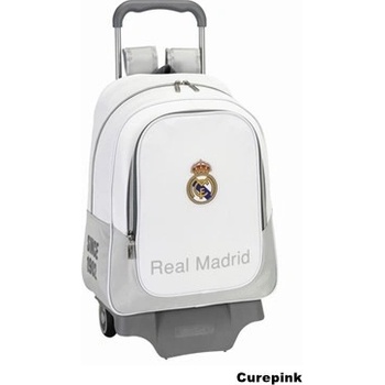 CurePink batoh na kolečkách FC Real Madrid 11624 šedý