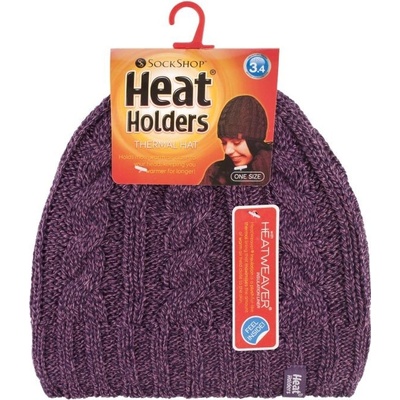 Heat Holders teplá zimná čiapka Cable Fialová