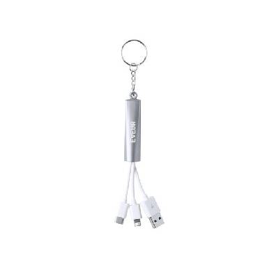 Zaref Кабел 3 в 1 USB, Lightning, micro USB и USB type C, сребрист (AP721034-21)