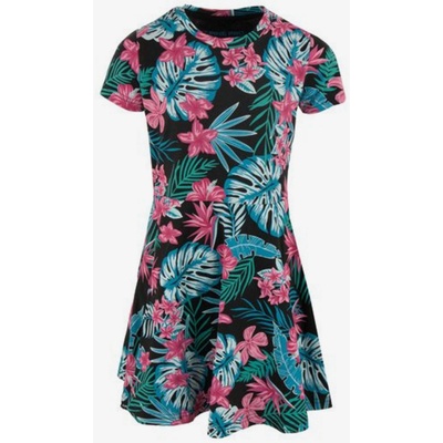 ALPINE PRO Розово-зелена рокля на цветя за момичета ALPINE PRO Drimo ALPINE PRO | Zelen | Момичешки | 116/122