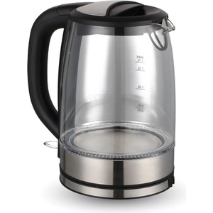 Rohnson Електрическа кана Rohnson R-7640, 2200W, Стъклена, Капацитет 1.7 л, Филтър, Прозрачен с инокс и черен (R-7640) Електрически кани