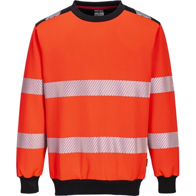 Portwest hi-vis pw379 / Светлоотразителен суитшърт - hv червено/черно s (pw379rbks)