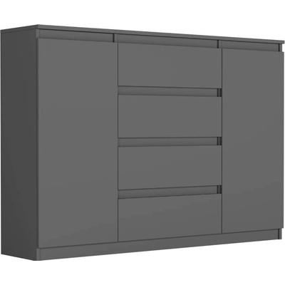 Framire Komoda se skříňkami a zásuvkami antracit 140 x 40 x 98 cm Modern R140S4