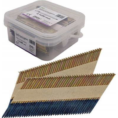 Klince do klincovačky spájané papierom 3,1x90mm krúžkové 34° 2000ks
