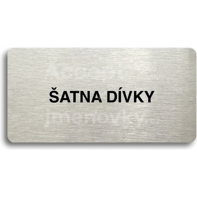 ACCEPT Piktogram ŠATNA DÍVKY - stříbrná tabulka - černý tisk bez rámečku