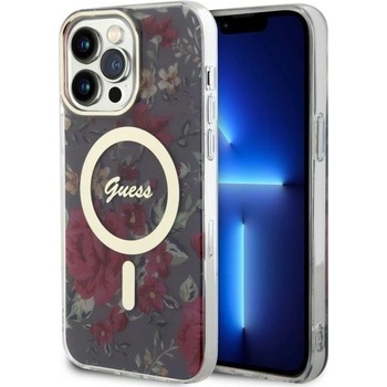 GUESS Кейс Guess GUHMP14XHCFWSA за iPhone 14 Pro Max 6.7"", зелен / зелен, твърд, Flower MagSafe (GUE002735-0)