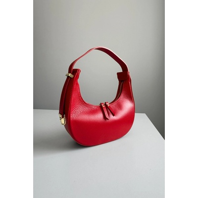 Itálie Kožená mini kabelka Lock Red