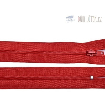 Zips špirálový 6mm nedeliteľný 20cm červený