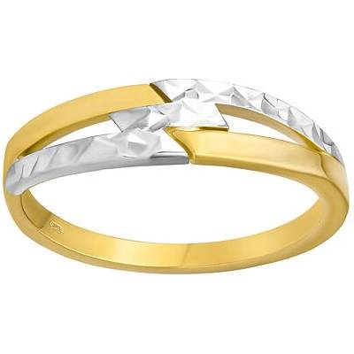 SILVEGO Zlatý prsten Linéa ze žlutého a bílého zlata FNNNP130RGYW