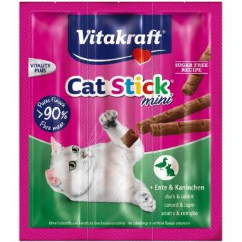 Vitakraft Cat Stick Mini -Лакомства за котки -Саламена пръчица с патица и заек