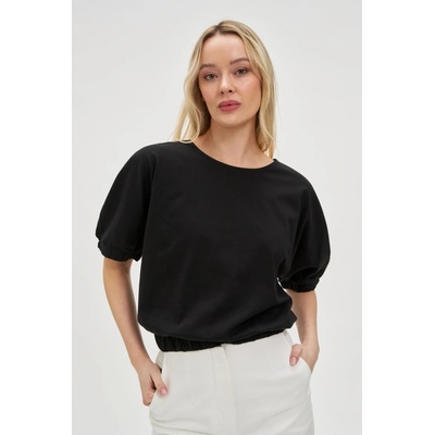 Moodo Черна дамска памучна тениска Moodo Moodo | Cheren | ЖЕНИ | XS