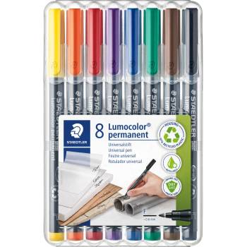 STAEDTLER Комплект маркери Staedtler Lumocolor 318 OHP F, 8 цвята (21107-А)